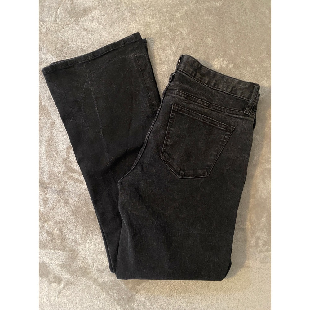 Gap Jeans Women 29 Regular Black Long and Lean Flare Mid Rise‎ Stretch Grunge